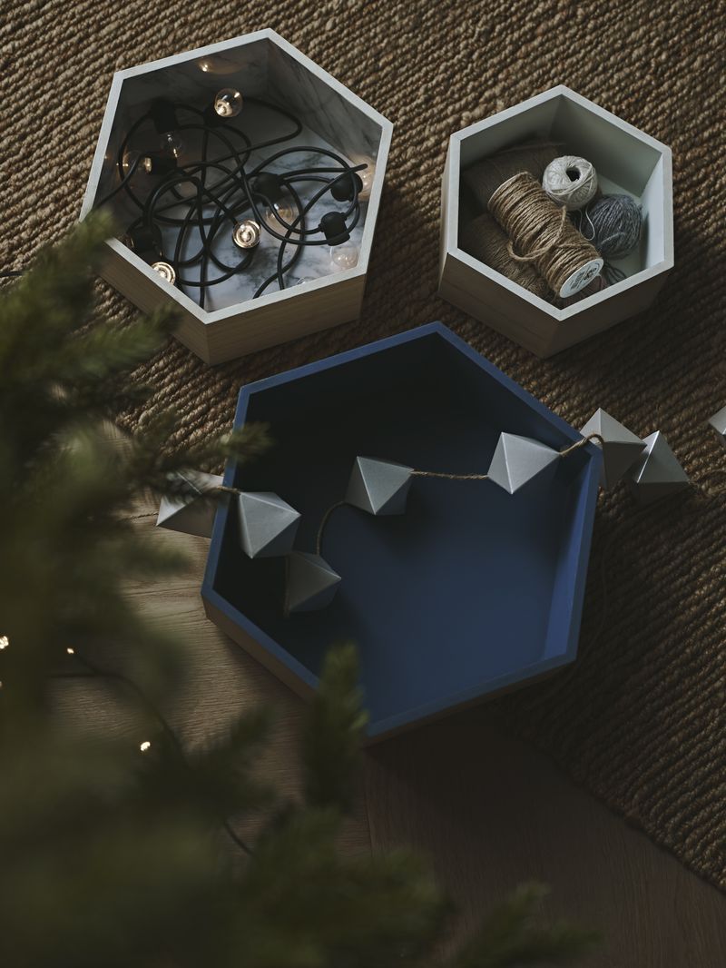 geometryczne pojemniki na drobiazgi