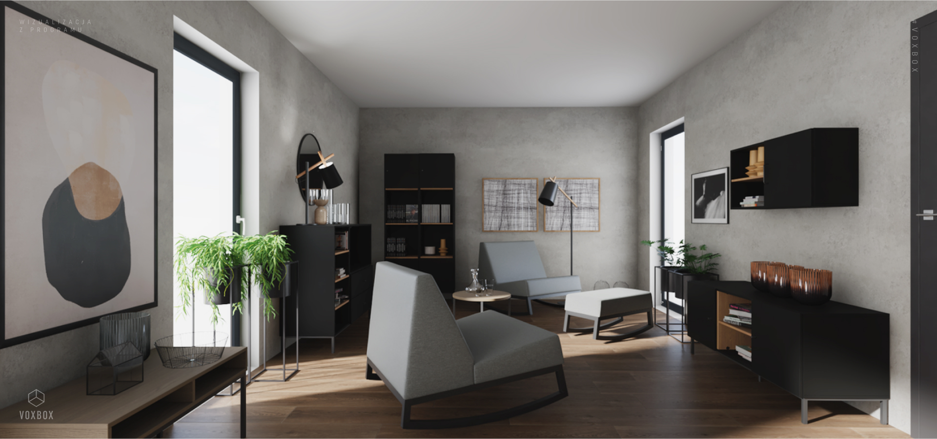 projekt pokoju dziennego w nowoczesnym stylu