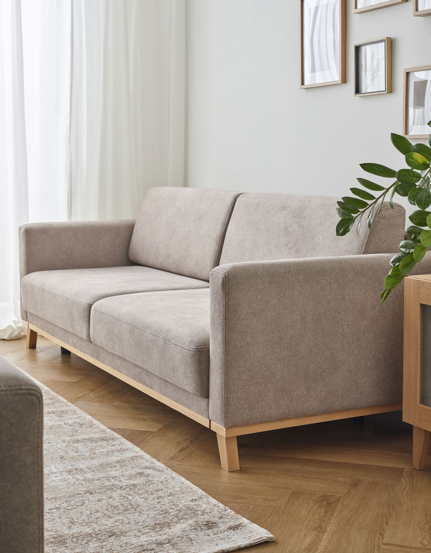 Sofa Repose w popielatej tkaninie