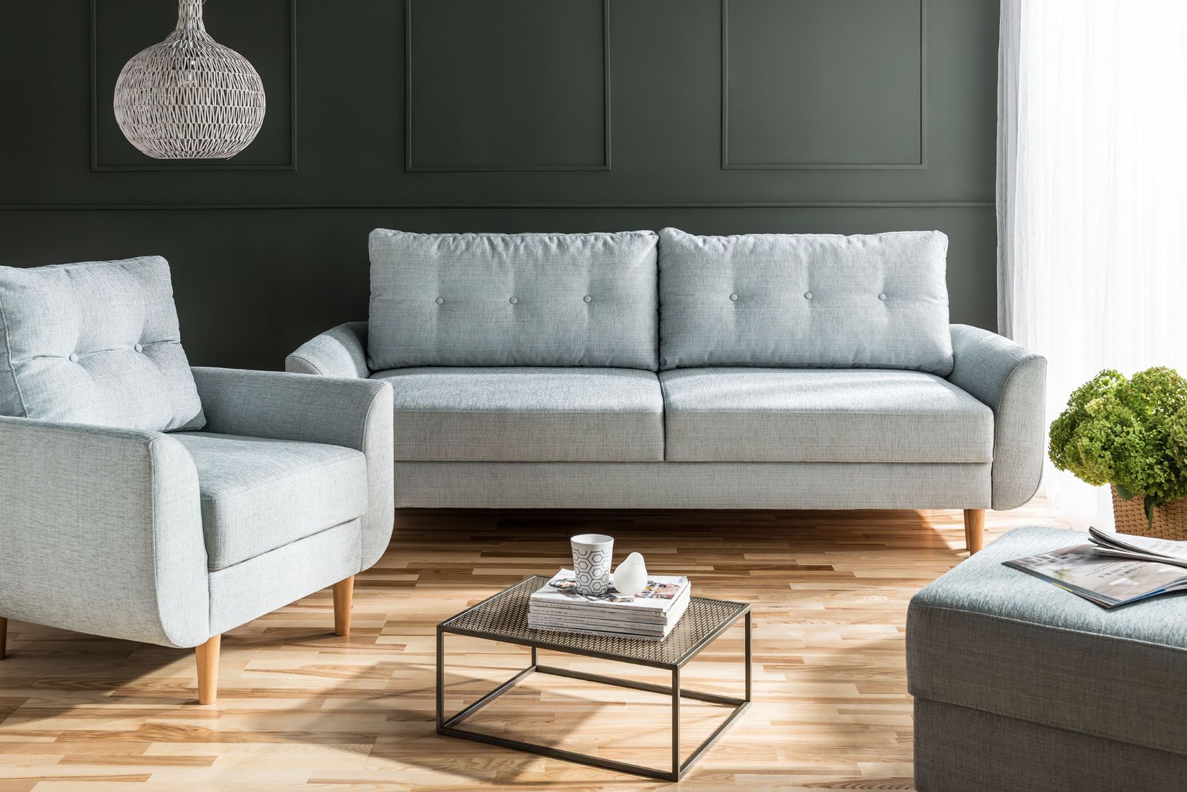 pikowana sofa na z systemem rozkładania DL