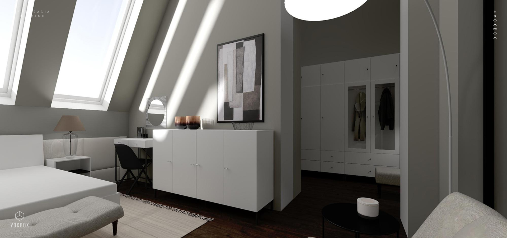 Nowoczesna aranżacja garderoby na poddaszu