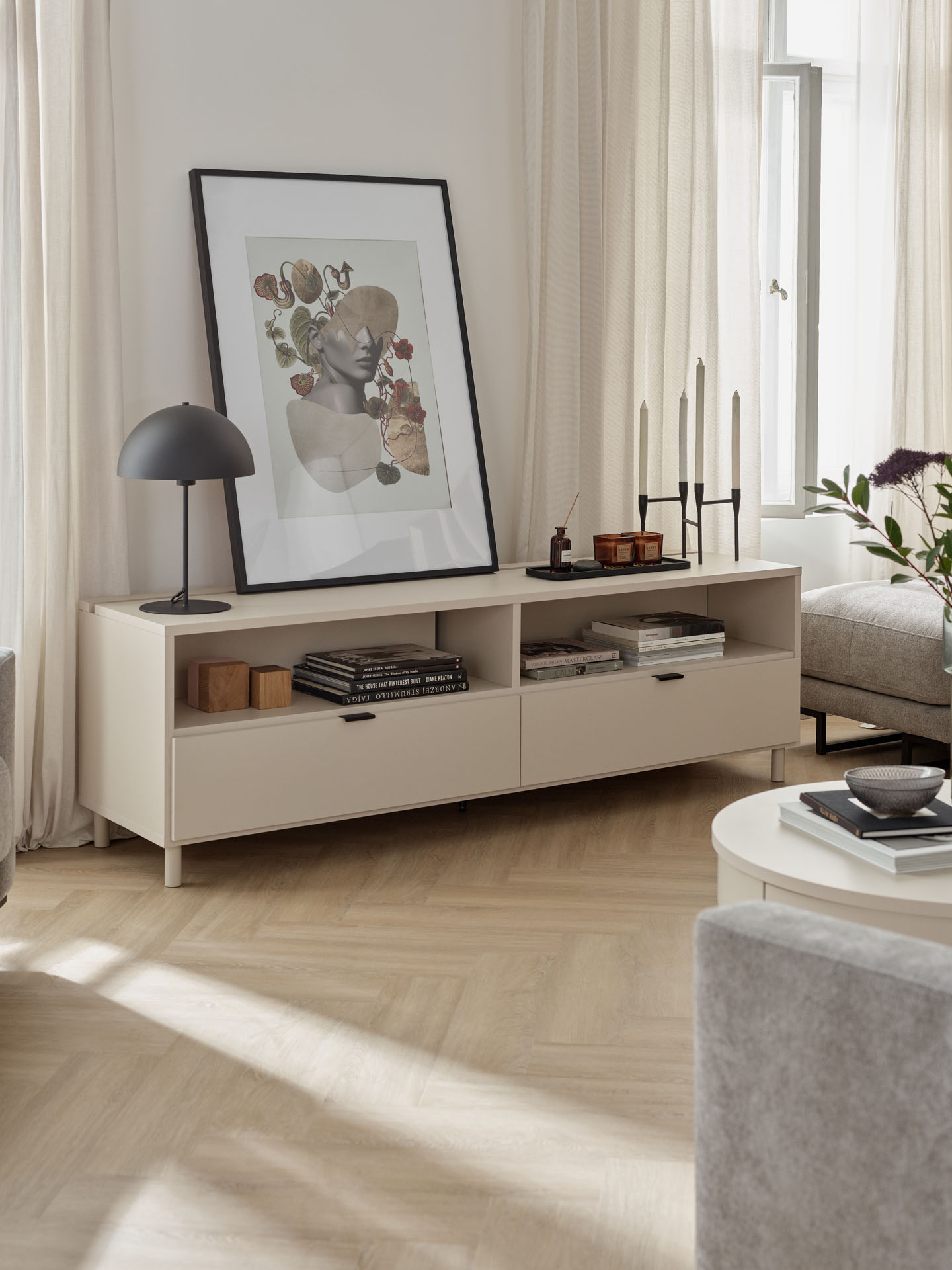 TV unit 180 with functional slat Simple | VOX