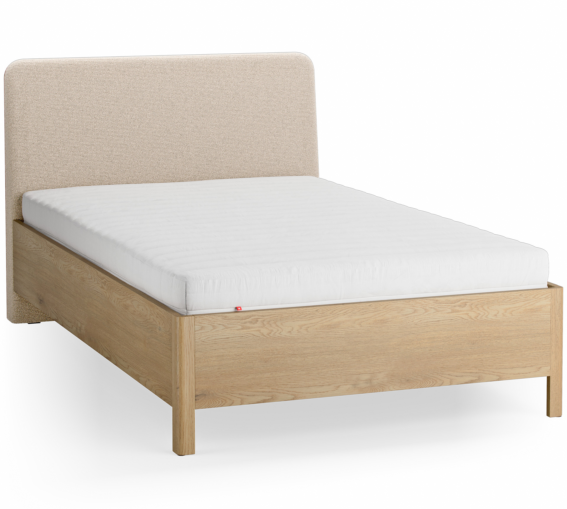 Bett 120x200 mit gepolstertem, schrägem Kopfteil Well