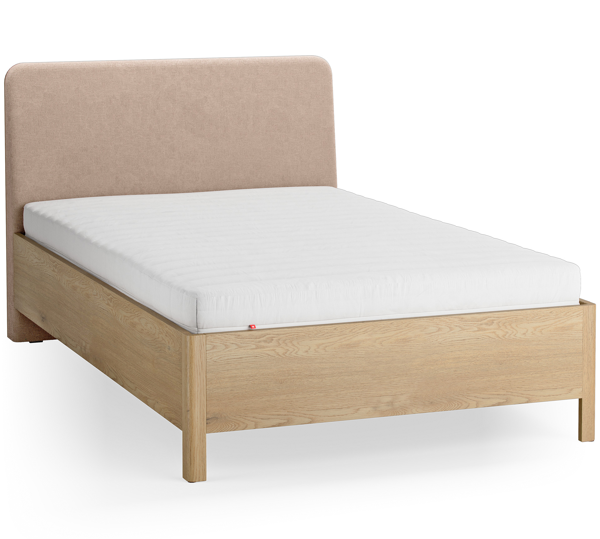 Bett 120x200 mit gepolstertem, schrägem Kopfteil Well