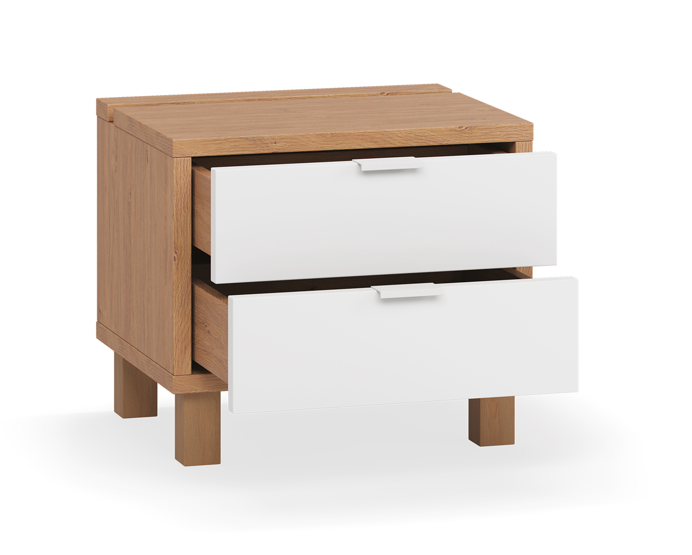 Table De Chevet Avec Lumière LED Et Compartiment Ouvert 50 X 50 X 50 Cm Bois D'ingénierie Marron