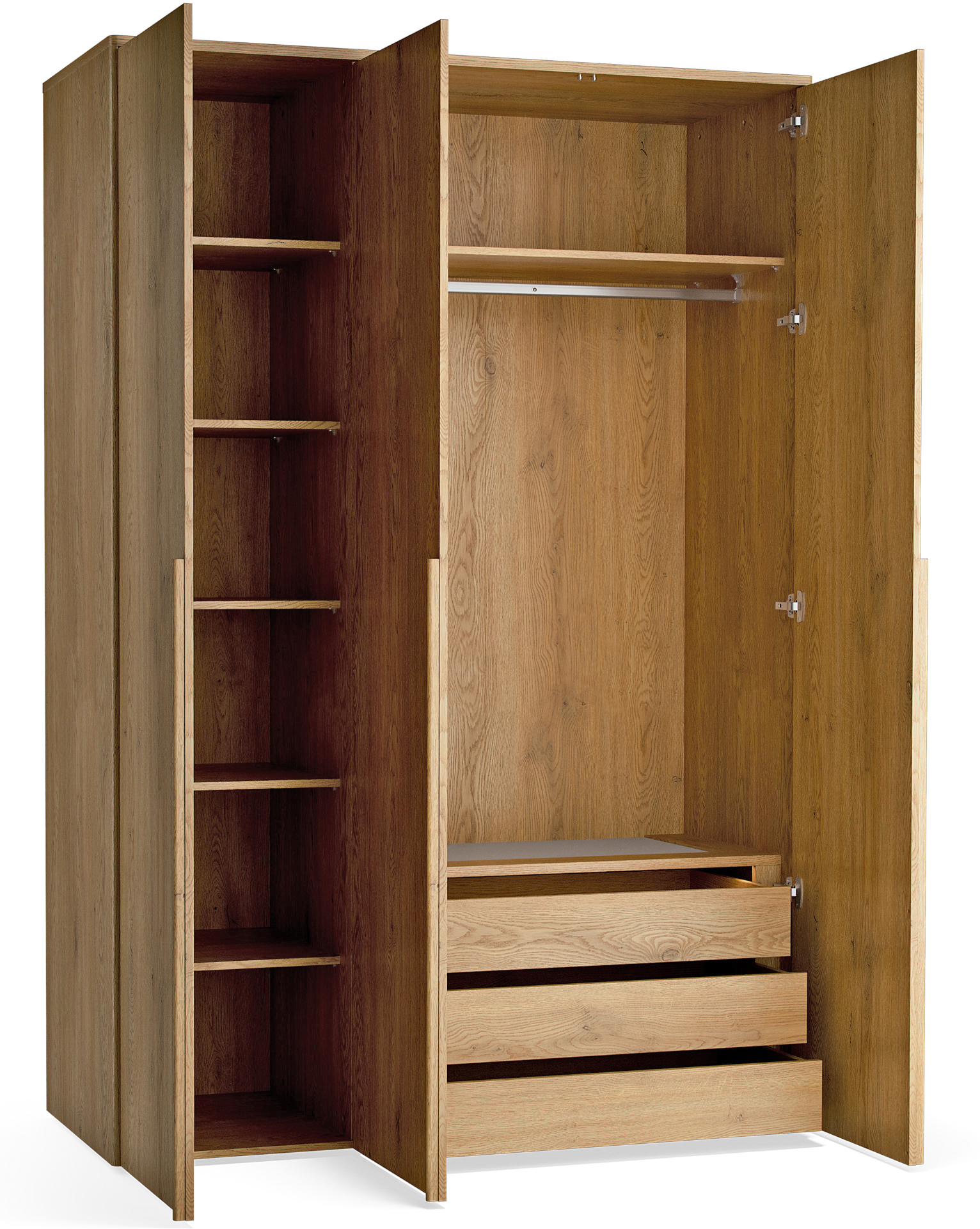 3-door wardrobe with lighting Well