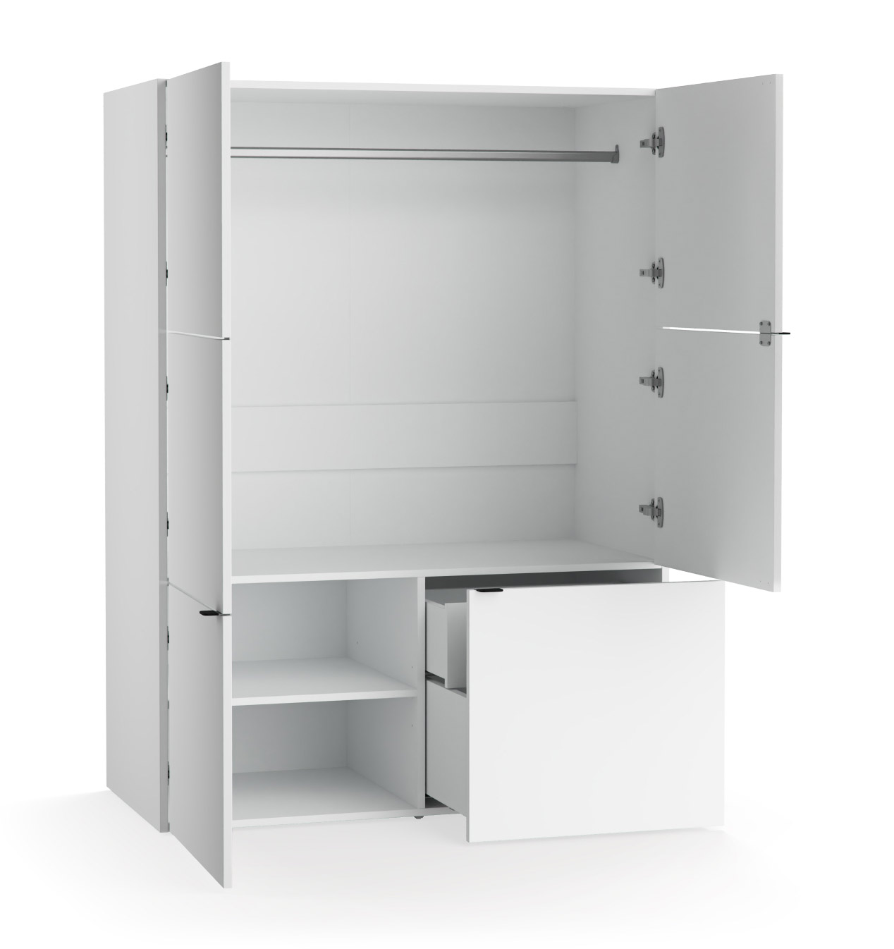2-türiger Kleiderschrank mit Podestelement für Schubladen Young Users Next