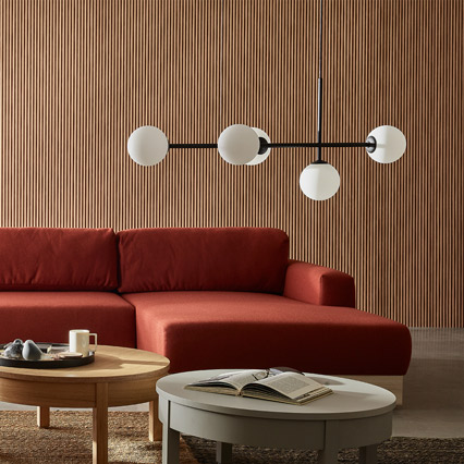 Dione 5 pendant lamp milk shade arrangement