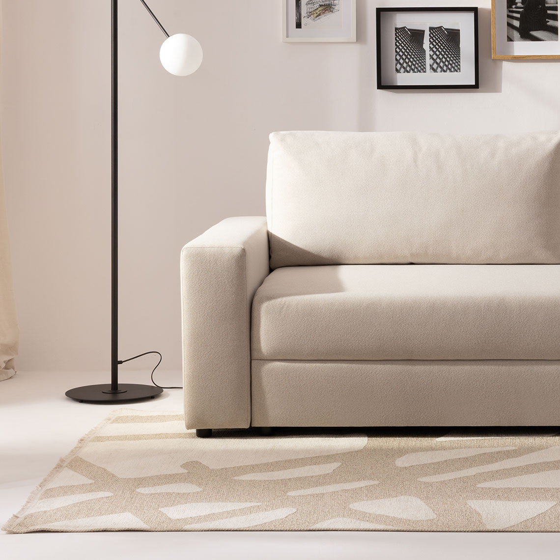 Dywan Boucle Cream Abstract aranżacja