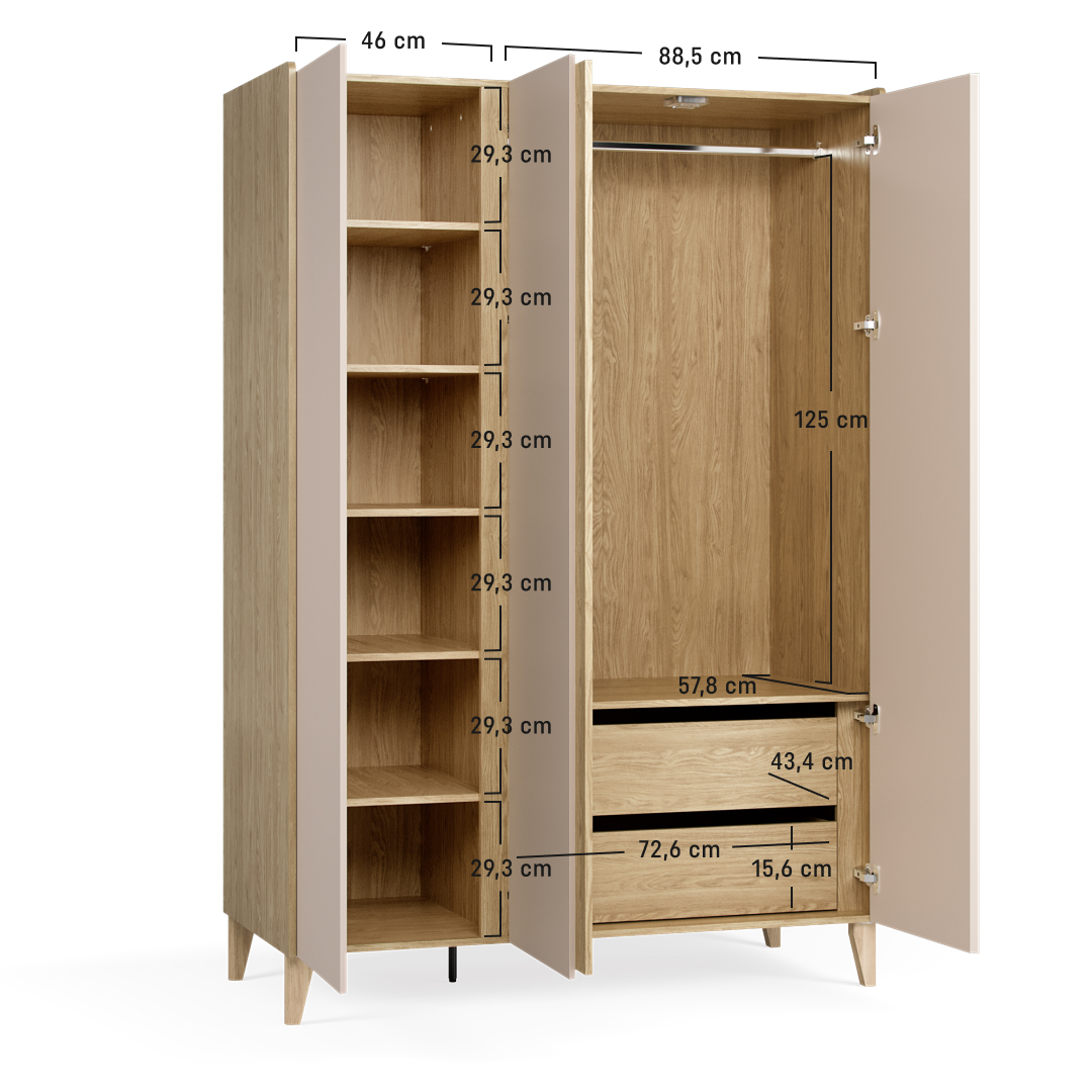 3-türiger Kleiderschrank Muve