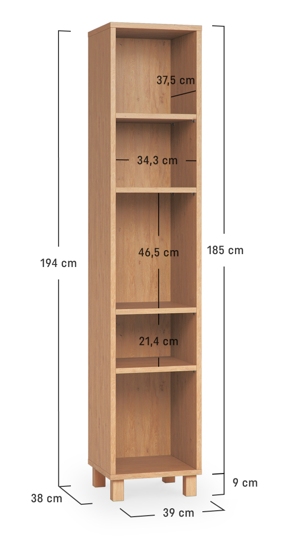 Single bookcase 1x5 Simple | VOX