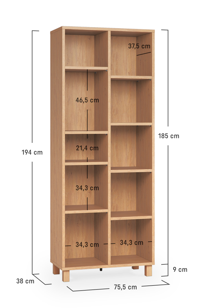 Double bookcase 2x5 Simple | VOX