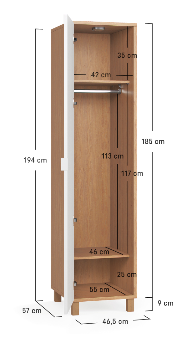 1-door wardrobe Simple | VOX