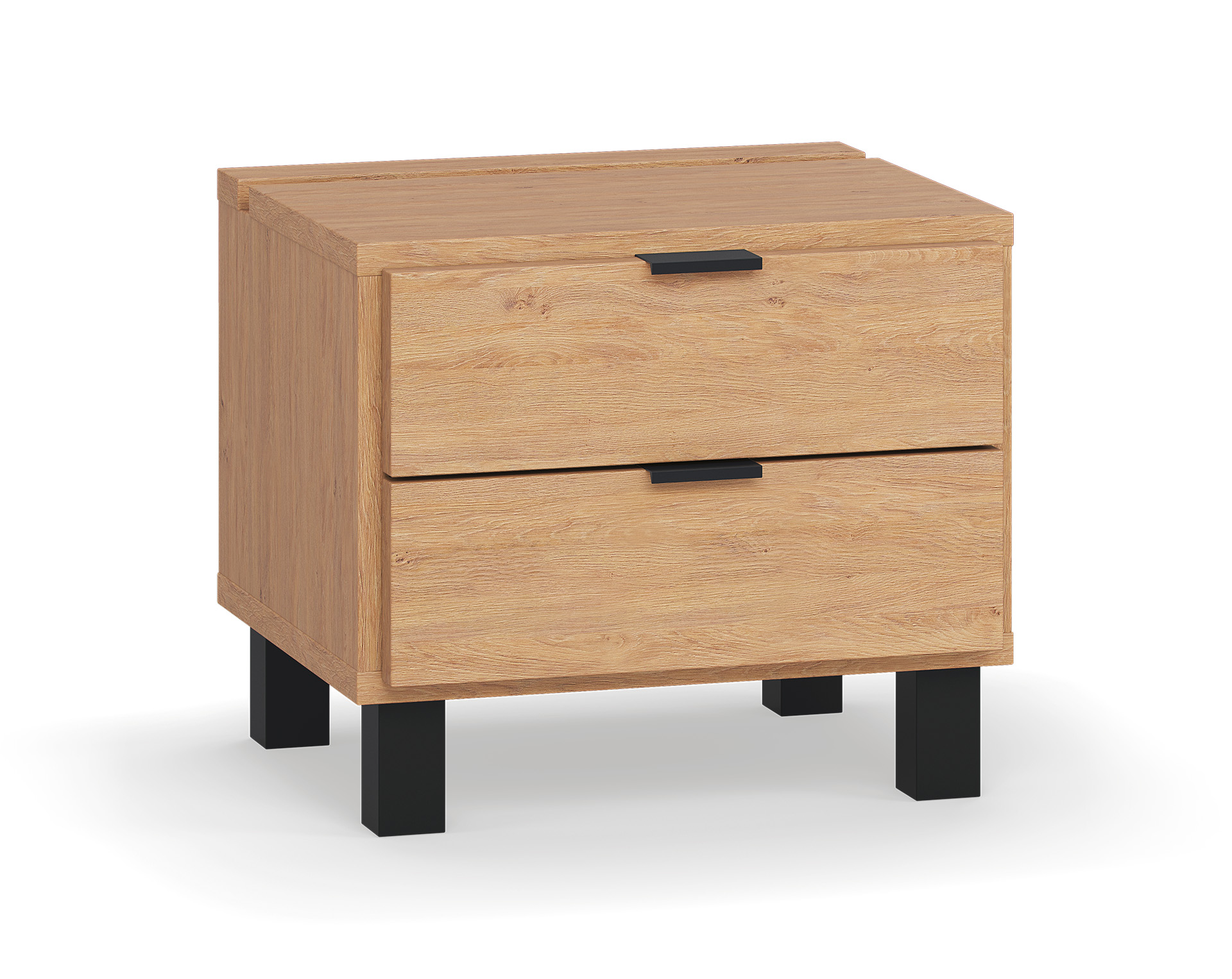 Stolik nocny z szufladami i listwą funkcyjną Simple