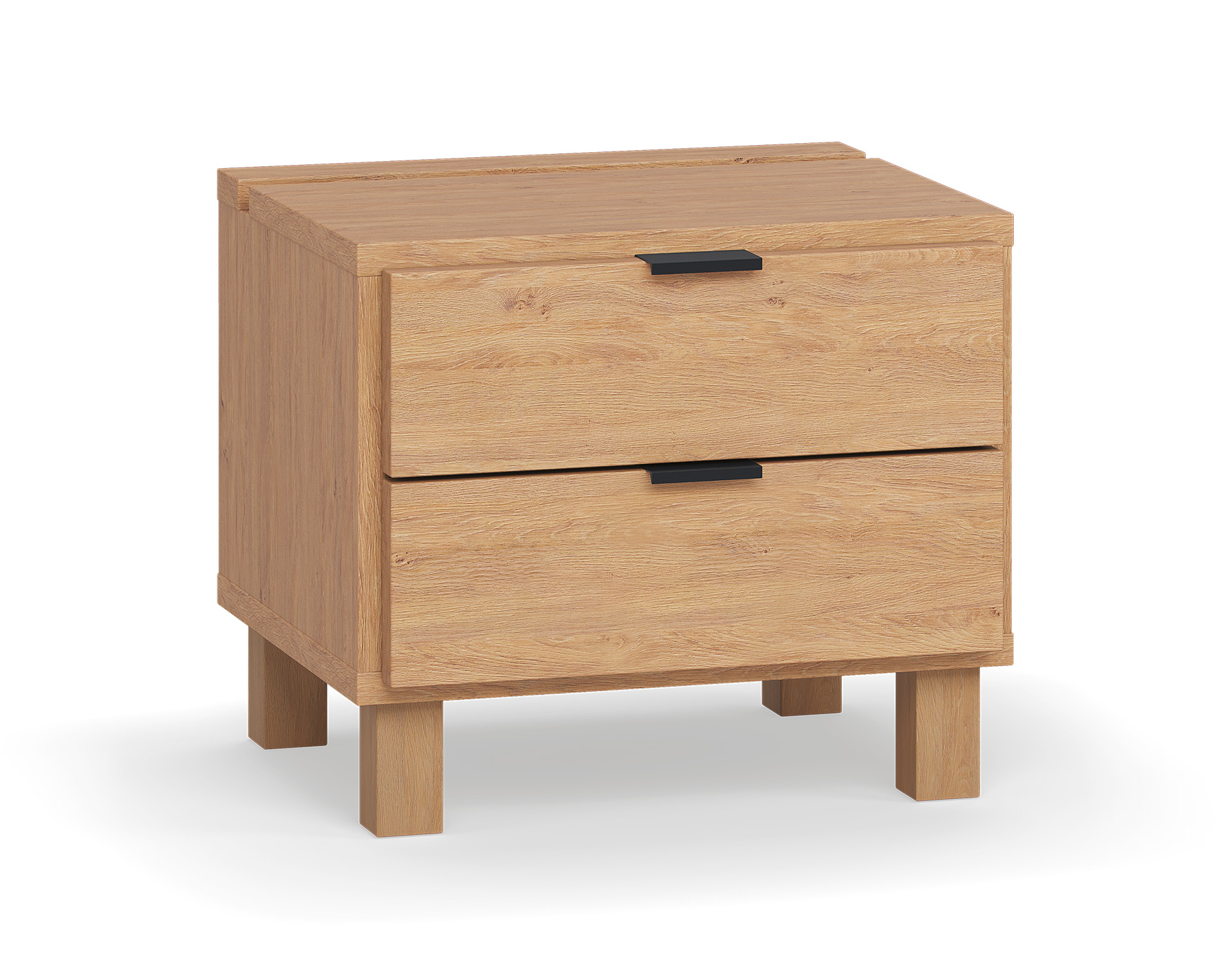 Stolik nocny z szufladami i listwą funkcyjną Simple