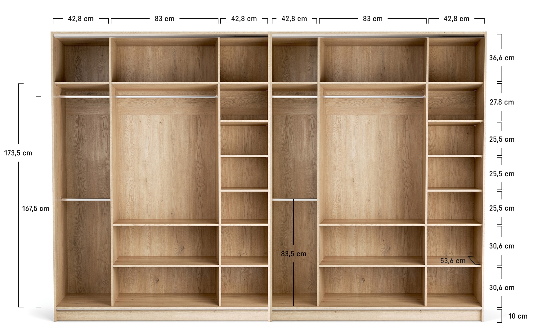 Szafa 350x225 Stor na wymiar, do zabudowy | VOX