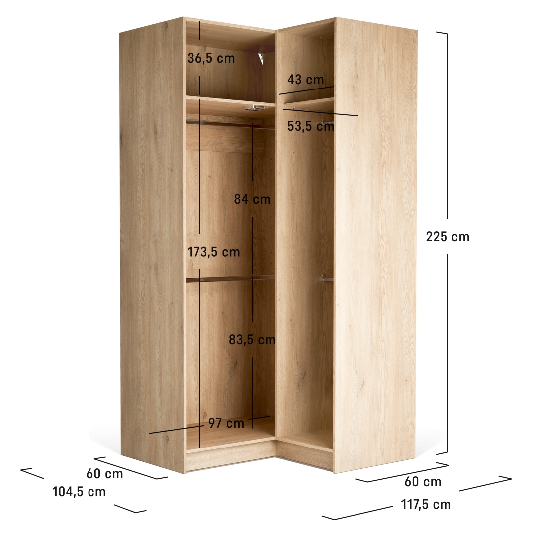 Offener Eckschrank 225 Stor