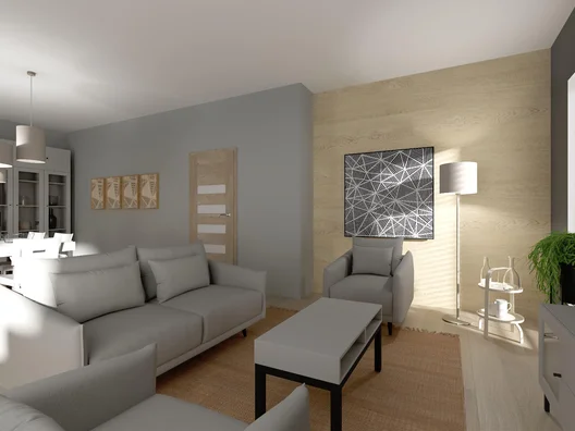 Nowoczesny salon z jadalnią i strefą relaksu