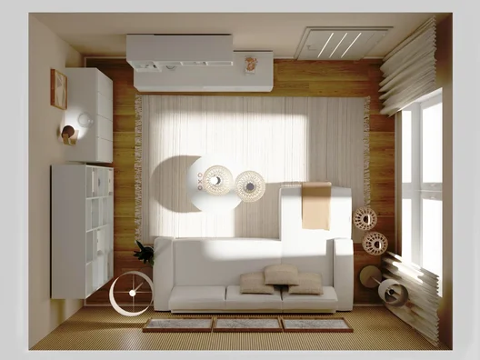 Ciepło drewna i miękkość beżu w małym salonie