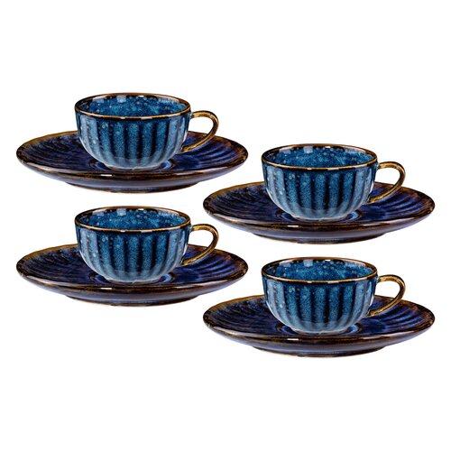 Filiżanka ze spodkiem kpl. 4 szt. Deep Blue