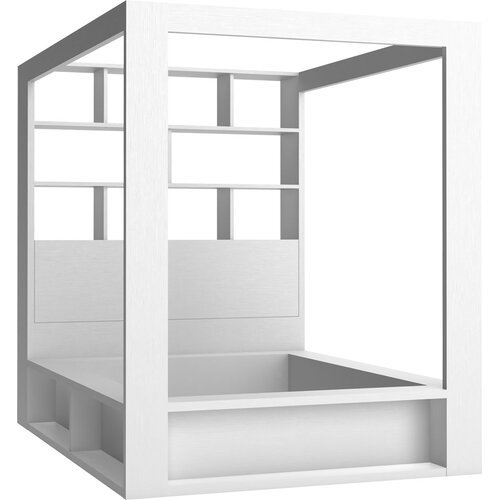 Double bed with canopy and shelving unit 4 You