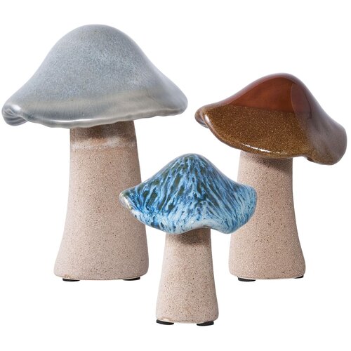 Mushrooms figurine set. 3 pcs