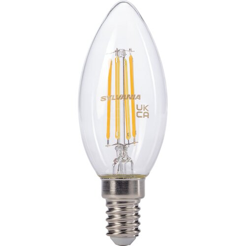 Sylvania E14 Retro Filament Candle LED Bulb 4.5W 470LM 2700K