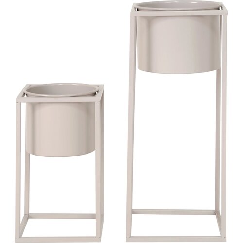 House Nordic beige metal flower box