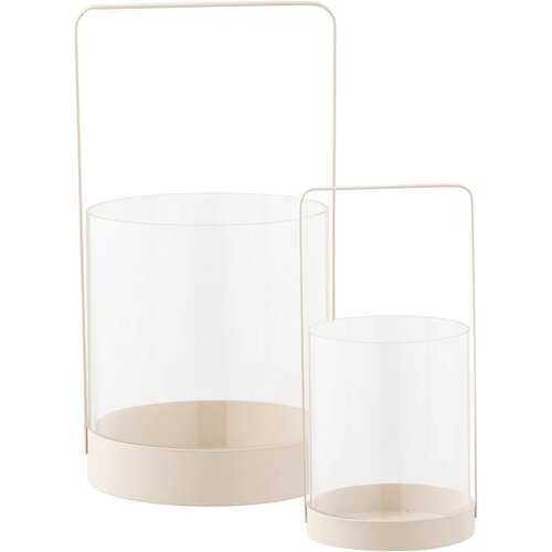 House Nordic lantern beige glass kpl 2 pcs.