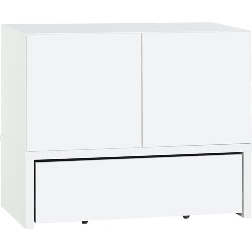 Low chest of drawers with 4 drawers on a platform with pull-out drawer Young Users Next