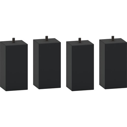 Straight black wooden leg Simple - set of 4 pcs