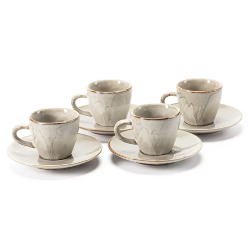 Set of 4 espresso cups with saucers Wikle