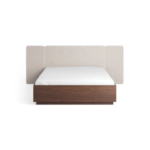 Bed 160x200 with straight wide upholstered headboard Sova
