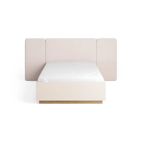Bed 120x200 with straight wide upholstered headboard Sova