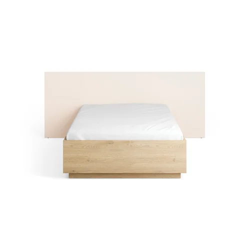 Bed 120x200 with straight wide panel headboard Sova