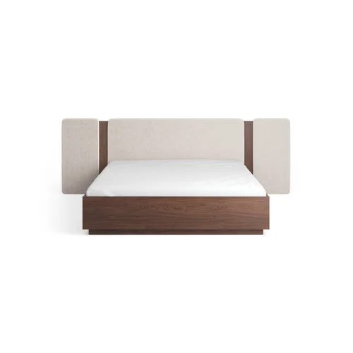 Bed 180x200 with a wide straight upholstered headboard and extensions Sova