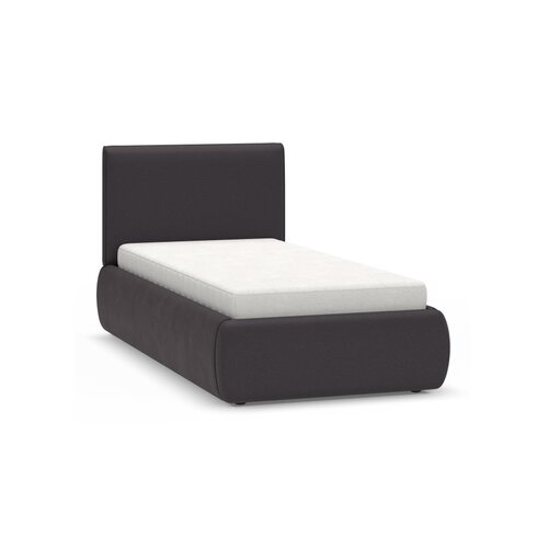 Lit rembourré avec coffre de rangement et appui-tête standard 90 x 200 Nuva