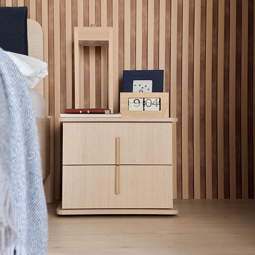 Bedside table with 2 drawers OMM arrangement