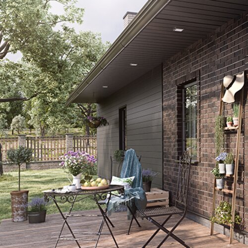 Facade cladding, Kerrafront, Modern Wood, Anthracite, double panel arrangement