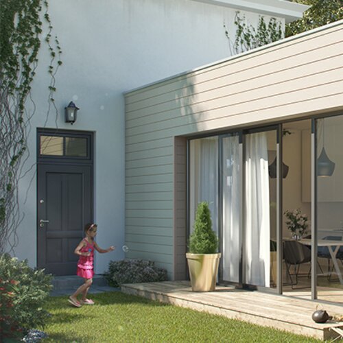 Facade cladding, Kerrafront, Modern Wood, Claystone, double panel arrangement
