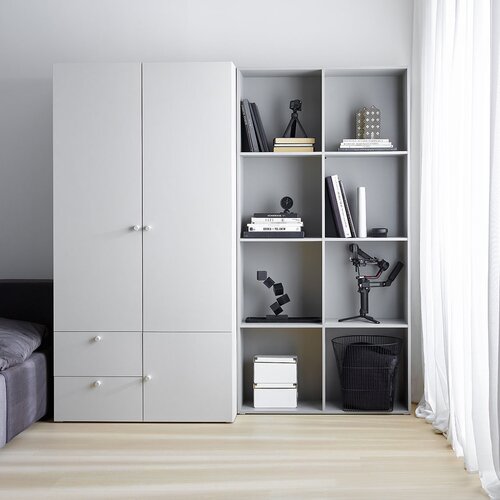 2-door wardrobe with solid front Reli arrangement