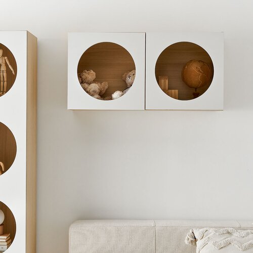 Wide wall shelf with front arrangement 3 Reli arrangement