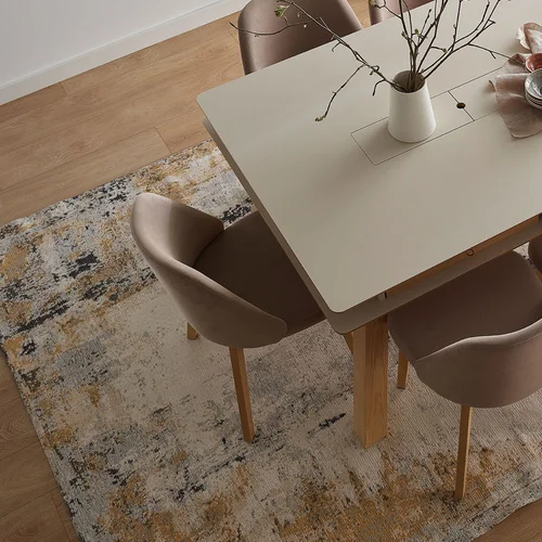 Deco Rugs White Concrete Carpet arrangement