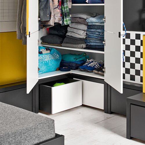 Corner base with drawers Young Users arrangement