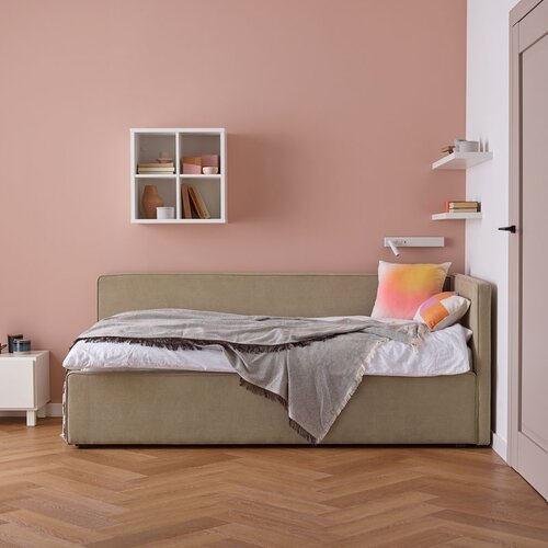 Upholstered corner bed right 90x200 Nook arrangement