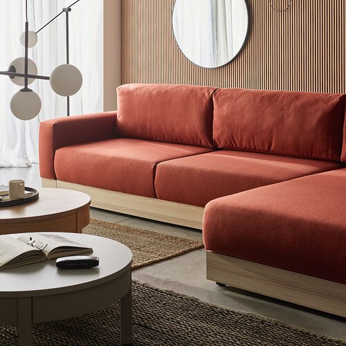 Corner sofa large with decorative strip Stello arrangement