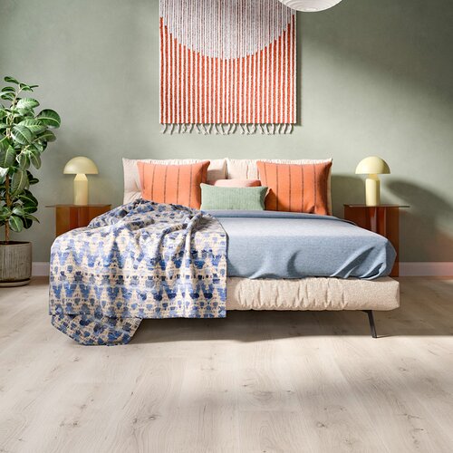 Panele podłogowe EGGER Nature Sense Aqua+ 24H Classic Dąb Pinot biały EL2111 aranżacja