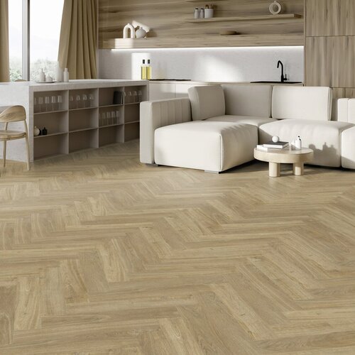 Podłoga winylowa Gerflor Senso Unik Herringbone Madera Natural aranżacja