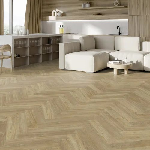 Podłoga winylowa Gerflor Senso Unik Herringbone Madera Natural aranżacja