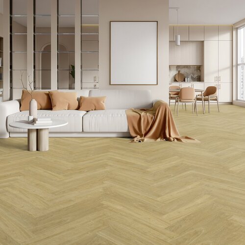 Podłoga winylowa Gerflor Senso Unik Herringbone Madera Miel aranżacja